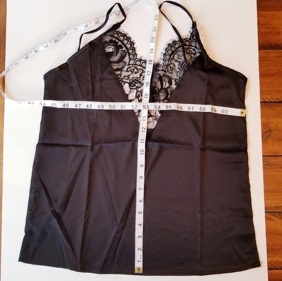 Silky Deep V-neck Lace Cami Strappy - Picture 2 of 6